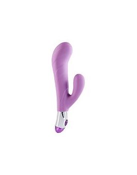 Фиолетовый вибратор Lovely Vibes G-spot Twin - 20 см.