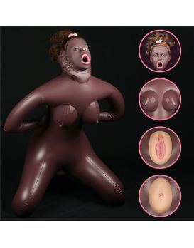 Темнокожая секс-кукла с реалистичными вставками Cowgirl Style Love Doll
