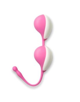 Розовые вагинальные шарики K-Balls Smooth + спрей для интимной гигиены в подарок