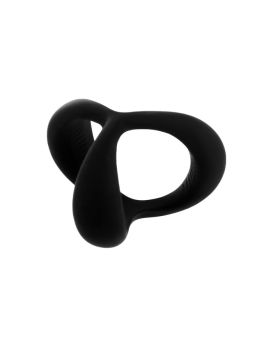 Черное эрекционное кольцо для пениса без вибрации