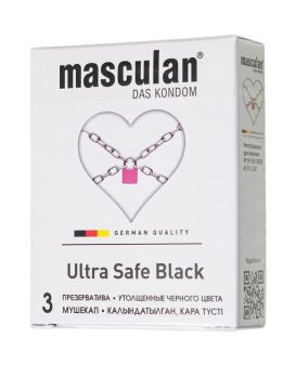 Ультрапрочные презервативы Masculan Ultra Safe Black - 3 шт.