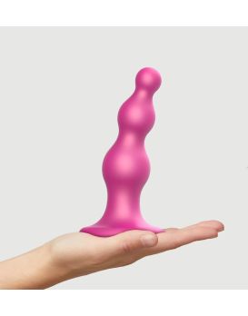 Розовый стимулятор-ёлочка Dildo Plug Beads Framboise Size M - 15 см.