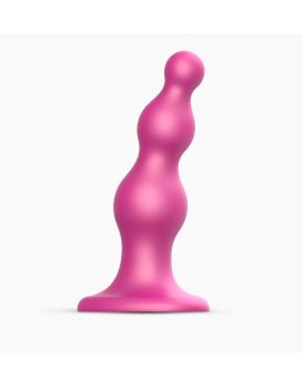 Розовый стимулятор-ёлочка Dildo Plug Beads Framboise Size M - 15 см.