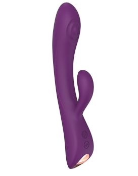 Фиолетовый вибратор-кролик Bunny   Clyde - 22,5 см.