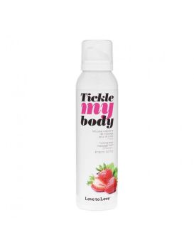Массажная хрустящая пенка Tickle My Body Strawberry с ароматом клубники - 150 мл.