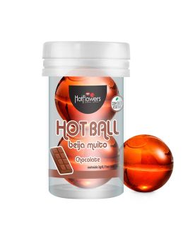 Лубрикант на масляной основе Hot Ball Beija Muito с ароматом шоколада (2 шарика по 3 гр.)