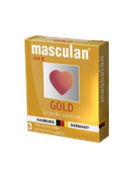 Презервативы Masculan Ultra Gold с золотым напылением и ароматом ванили - 3 шт.