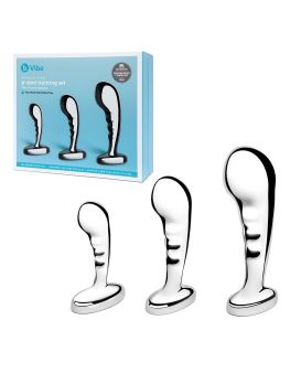 Набор из 3 стальных стимуляторов простаты Stainless Steel P-spot Training Set