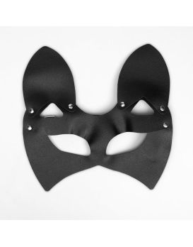 Черная маска «Кошка» с ушками
