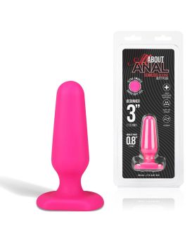 Розовый анальный плаг из силикона Seamless Silicone Butt Plug - 7,5 см.