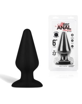 Черный плаг из силикона Seamless Silicone Butt Plug - 15 см.