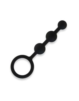 Черные силиконовые анальные бусы Silicone Anal Beads - 14 см.