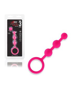 Розовые силиконовые анальные бусы Silicone Anal Beads - 14 см.