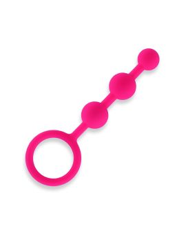 Розовые силиконовые анальные бусы Silicone Anal Beads - 14 см.