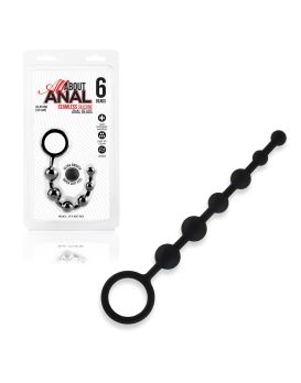 Черные силиконовые анальные бусы Silicone Anal Beads - 21 см.