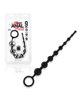 Черные силиконовые анальные бусы Silicone Anal Beads - 30 см.