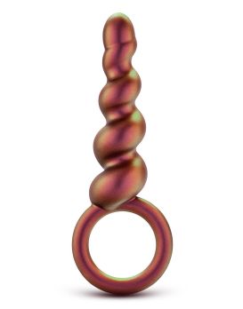 Коричневый анальный стимулятор Spiral Loop Copper Anal Plug - 13,3 см.