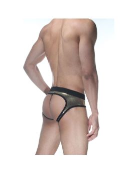 Сексуальные золотистые блестящие трусы-джоки