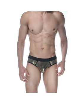 Сексуальные золотистые блестящие трусы-джоки