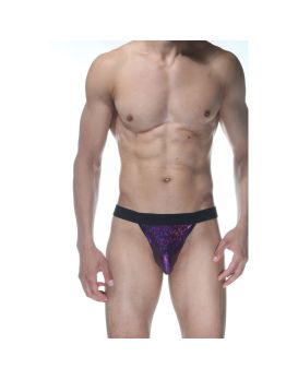 Фиолетовые блестящие трусы-стринги