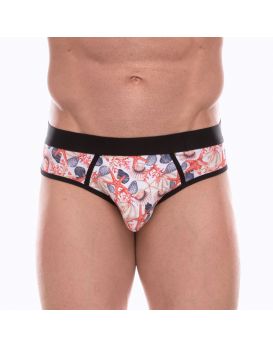 Белые трусы-джоки с принтом в виде цветных ракушек