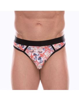 Мужские трусы-стринги с принтом в виде разноцветных ракушек