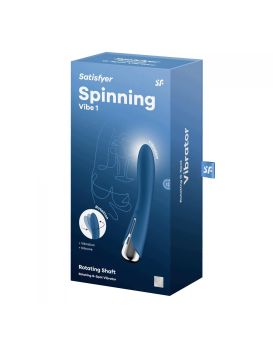 Синий вибратор-ротатор Spinning Vibe 1 - 18 см.
