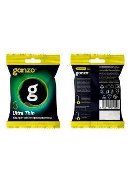 Ультратонкие презервативы Ganzo Ultra thin в мягкой упаковке - 3 шт.
