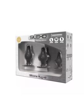 Набор из 3 черных анальных втулок SILEXD Silicone Plug Kit Model 2