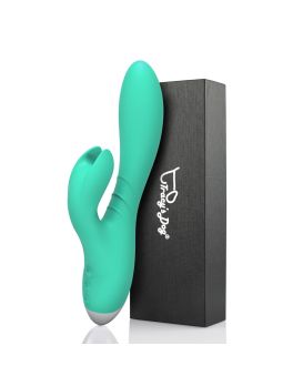 Зеленый вибратор-кролик Jade Rabbit Vibrator - 21,8 см.