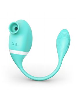 Мятный вакуумный вибростимулятор Tadpole Vibrating Dual Stimulation с виброхвостиком