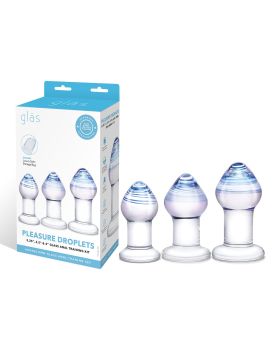 Набор из 3 стеклянных анальных пробок Pleasure Droplets Plug Set