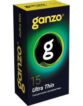 Прозрачные ультратонкие презервативы Ganzo Ultra thin - 15 шт.