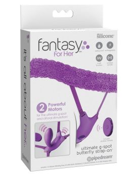 Фиолетовый пояс с вибровкладкой Ultimate G-Spot Butterfly Strap-On