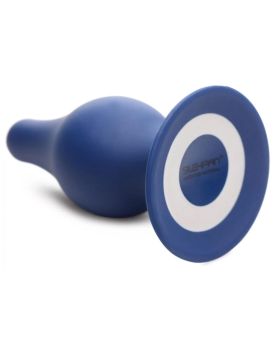 Синяя анальная пробка Squeezable Tapered Large Anal Plug - 10,4 см.