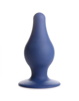 Синяя анальная пробка Squeezable Tapered Large Anal Plug - 10,4 см.