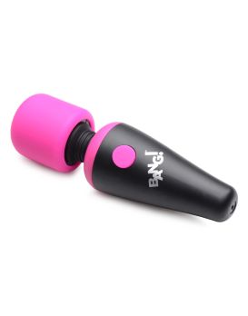 Розово-черный мини-вибромассажер 10X Vibrating Mini Silicone Wand