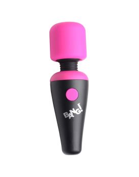 Розово-черный мини-вибромассажер 10X Vibrating Mini Silicone Wand