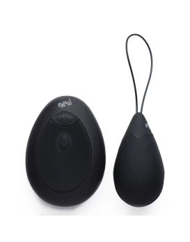 Черное виброяйцо с пультом ДУ 10X Silicone Vibrating Egg