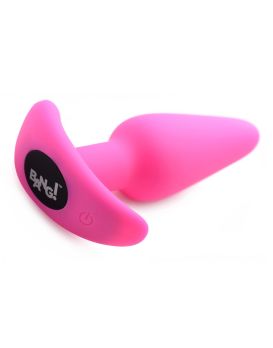 Розовая анальная вибропробка с пультом ДУ 21X Remote Control Vibrating Silicone Butt Plug - 10,4 см.