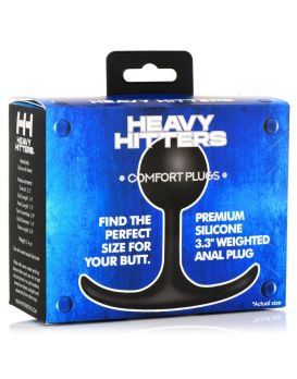 Черная анальная пробка с утяжелением Premium Silicone 3.3  Weighted Round Plug - 8,4 см.