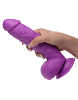 Фиолетовый фаллоимитатор на присоске 8.25  Dildo with Balls - 22,8 см.