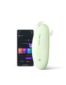Зеленый вибромассажер в трусики Magic Motion Nyx - 8,8 см.