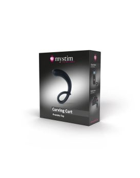 Черный массажер простаты Curving Curt - 13 см.