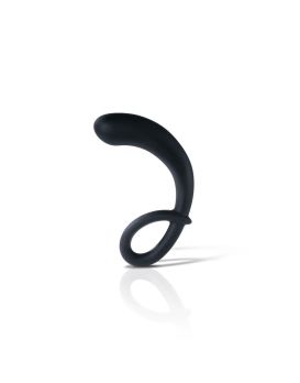 Черный массажер простаты Curving Curt - 13 см.