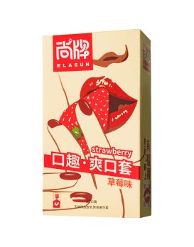 Презервативы Elasun Strawberry с аромато клубники - 10 шт.