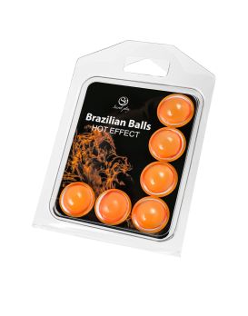 Набор из 6 шариков с массажным маслом Brazilian Balls с разогревающим эффектом