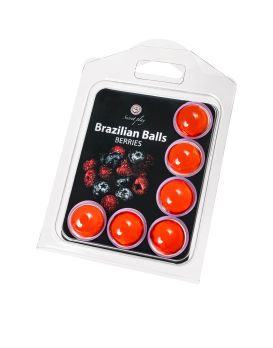 Набор из 6 шариков с массажным маслом Brazilian Balls с ароматом ягод