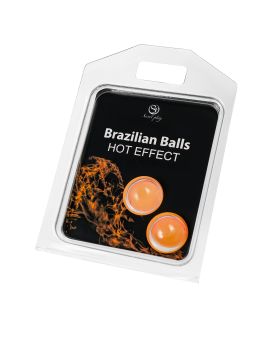 Набор из 2 шариков с массажным маслом Brazilian Balls с разогревающим эффектом