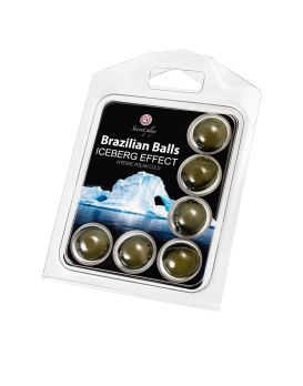 Набор из 6 шариков с массажным маслом Brazilian Balls с ледяным эффектом